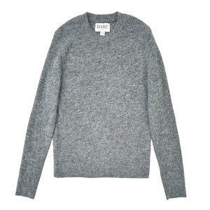 BARE Knitwear Gray Baby Alpaca Merino Wool Blend Crewneck Knit Sweater